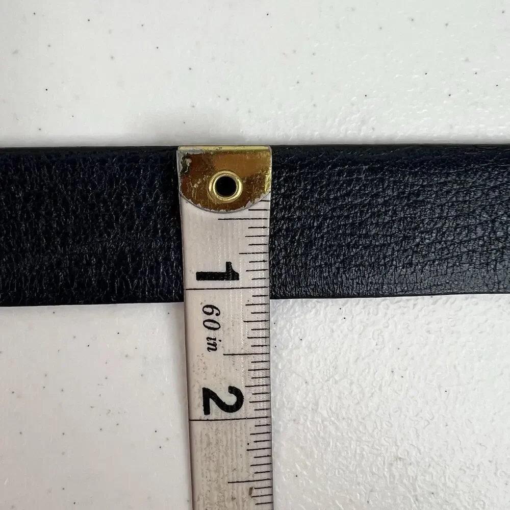 Vtg Pierre Cardin XL Reversible Dress‎ Belt Black Brown Gold Tone Buckle Italy